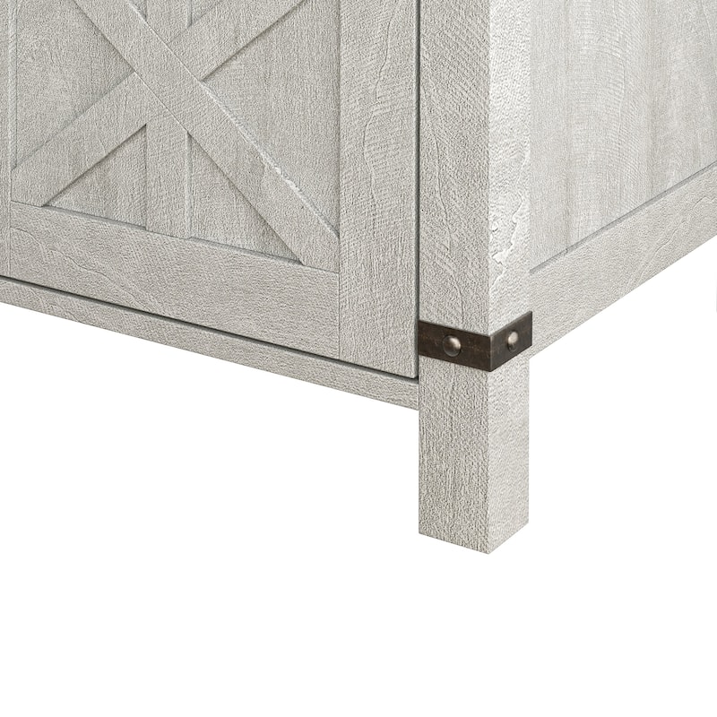 Farmhouse End Table with Charging Station and Storage - 24" in Height