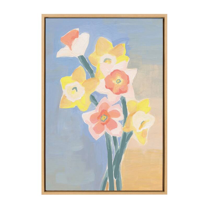 Kate and Laurel Sylvie Morning Framed Canvas by Kate Aurelia Holloway - 23x33 - Plastic - Natural