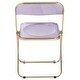 preview thumbnail 25 of 61, LeisureMod Lawrence Acrylic Folding Chair W/ Gold Metal Frame - 30"