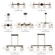 preview thumbnail 16 of 15, LALUZ Modern 5-Light Hand-blown Glass 41" W Chandelier Gun Black Gold Kitchen Island Light - W 41.3" x D 4.3" x H 24"