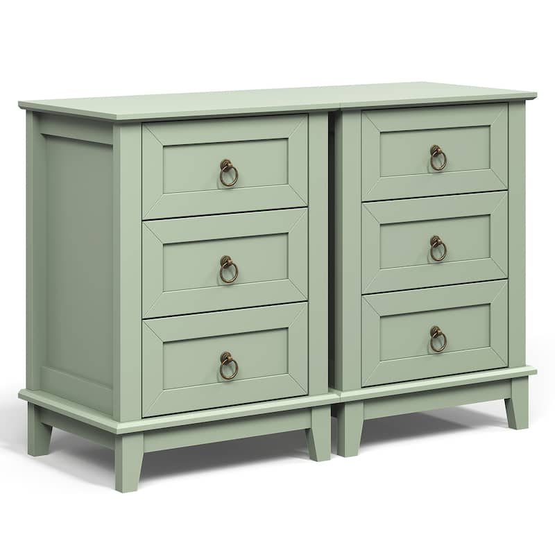 Modern 3-Drawer Wooden Nightstand Set of 2