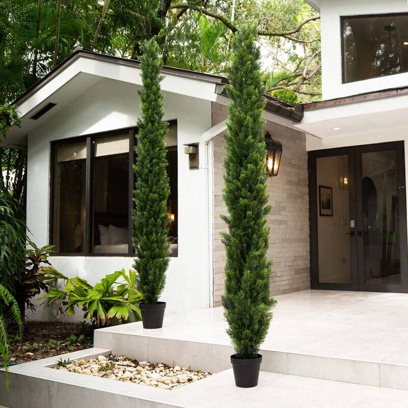 10ft. UV Resistant Artificial Cedar Pine Tree (Indoor/Outdoor) - Durable Seasonal Holiday X-Mas Display