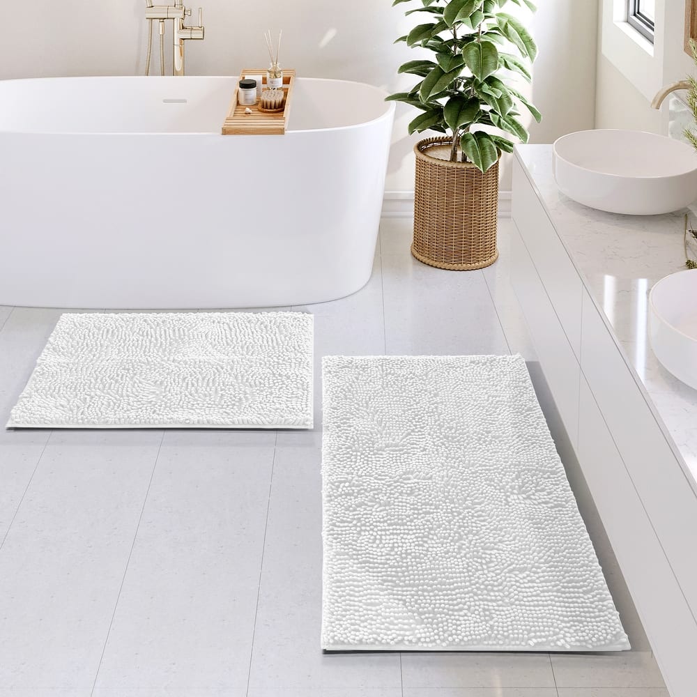 Empyrean Non-Slip Super Plush Chenille Bathroom Rugs