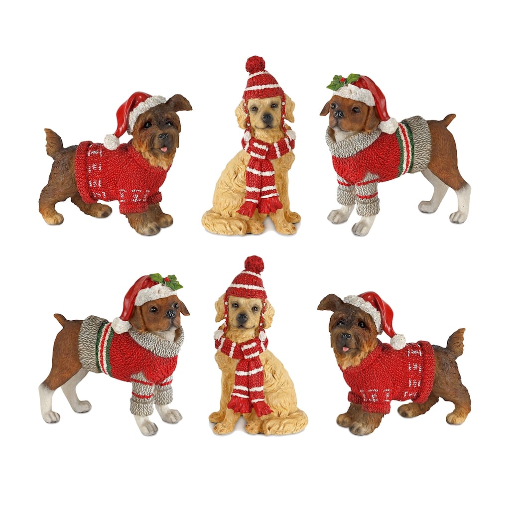 Winter Dog Figurine (Set of 6)