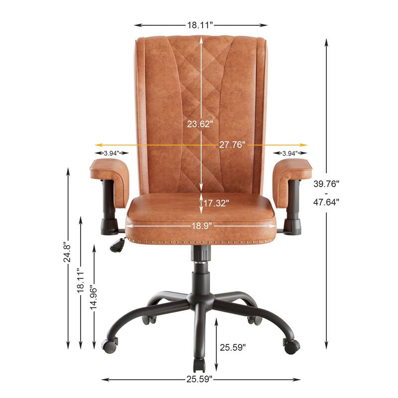 Adjustable Home Office Desk Chair, Desk Chair Executive Office Chair Computer Chair Ergonomic Mid Back with 360° Swivel