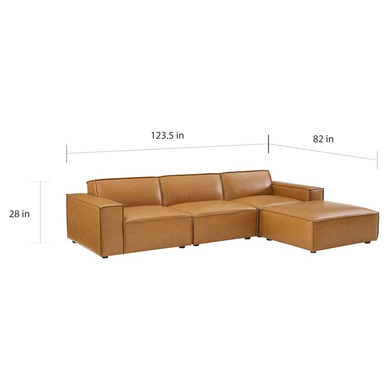 Restore 4-Piece Vegan Leather Sectional Sofa
