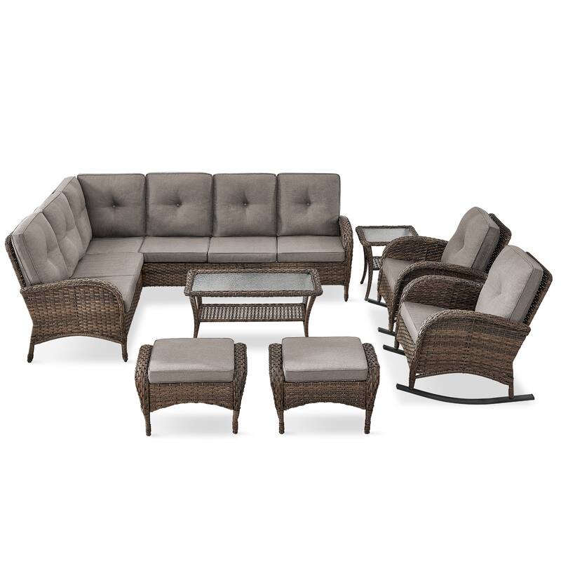 Outdoor Sectional Sofa with Chair Funiture Set