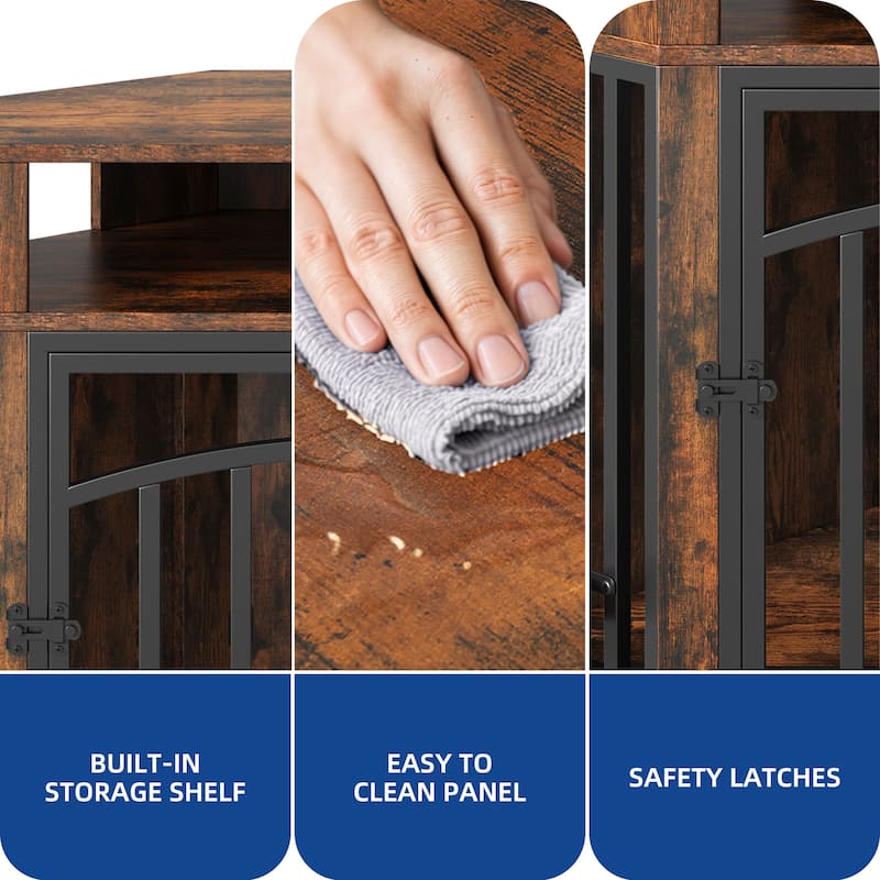 Moasis 52" Corner Dog Crate Furniture, End Table Cage for Large Dogs