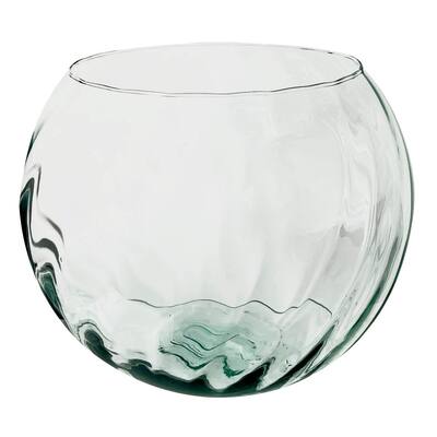 Recyled Glass With Swirl Bowl Shape Vase