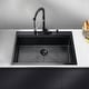 preview thumbnail 3 of 6, Vanityfair 33 in. Handmade Drop-in Single Bowl 16 Gauge Stainless Steel Workstation Kitchen Sink with Accessories