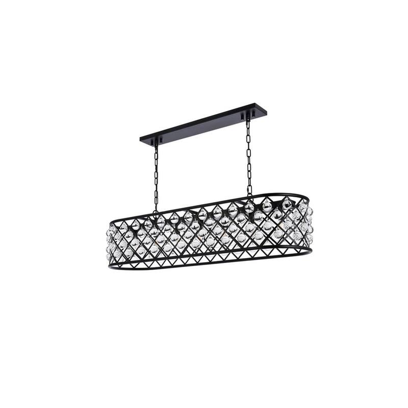 Royce Edge 7-Light Matte Black Chandelier - matte black (royal cut clear crystals)