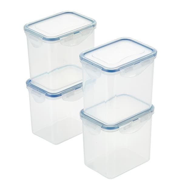 LocknLock Pantry Rectangular Storage Container Set, 4-Piece, Clear