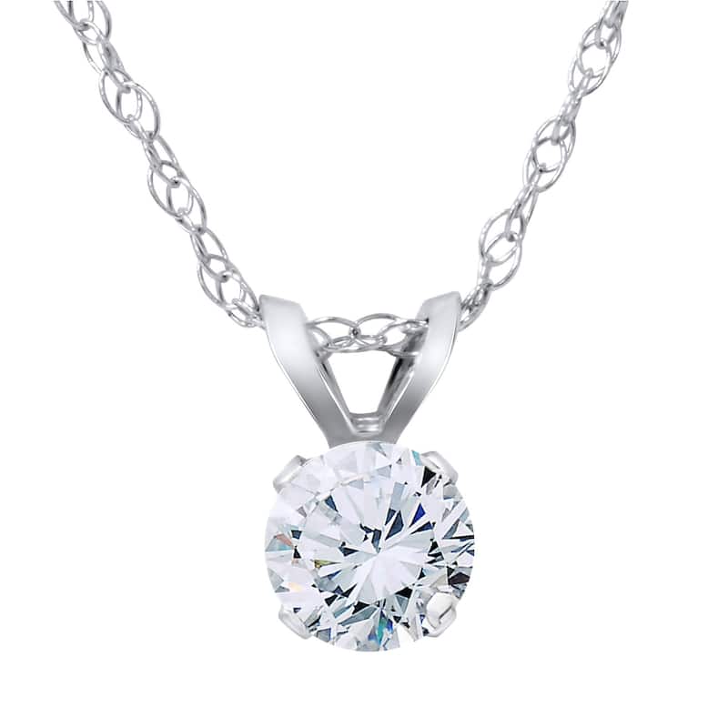 VS 3/8ct Diamond Solitaire Pendant White Gold