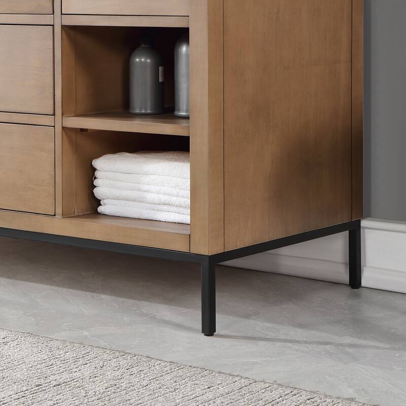 Altair Kesia Bathroom Vanity with Composite Stone Countertop with Mirror