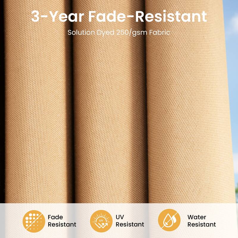 Crestlive Products 15ft Rectangular Double-sided Outdoor Market Umbrella Solar LED Lighted Patio Umbrella