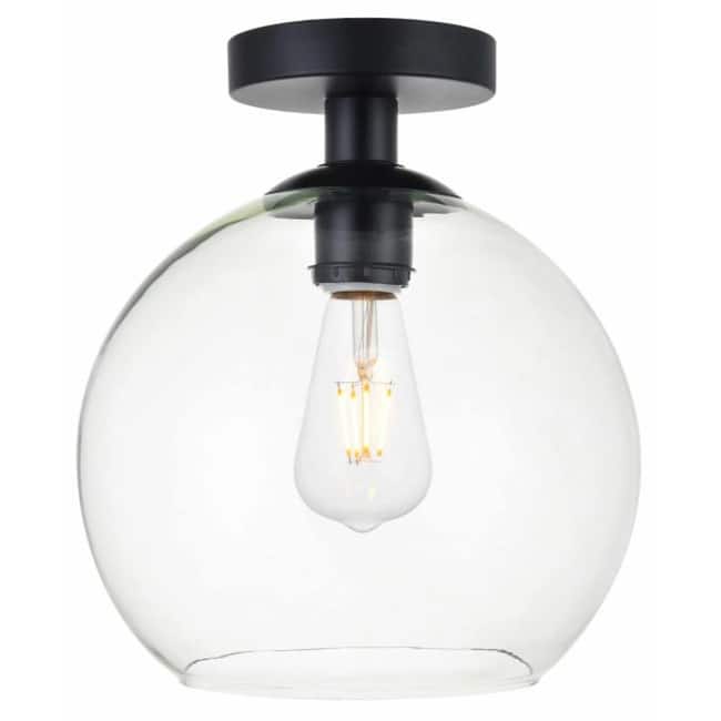 Elegant Lighting Baxter Single Light 10" Wide Semi-Flush Globe Ceiling