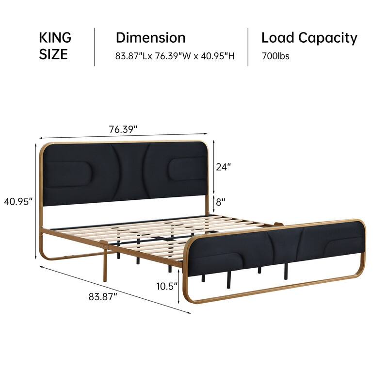 Modern Velvet Platform Bed