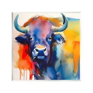 Stupell Abstract Vivid Cattle Wall Plaque Art Design By Walker Noble ...