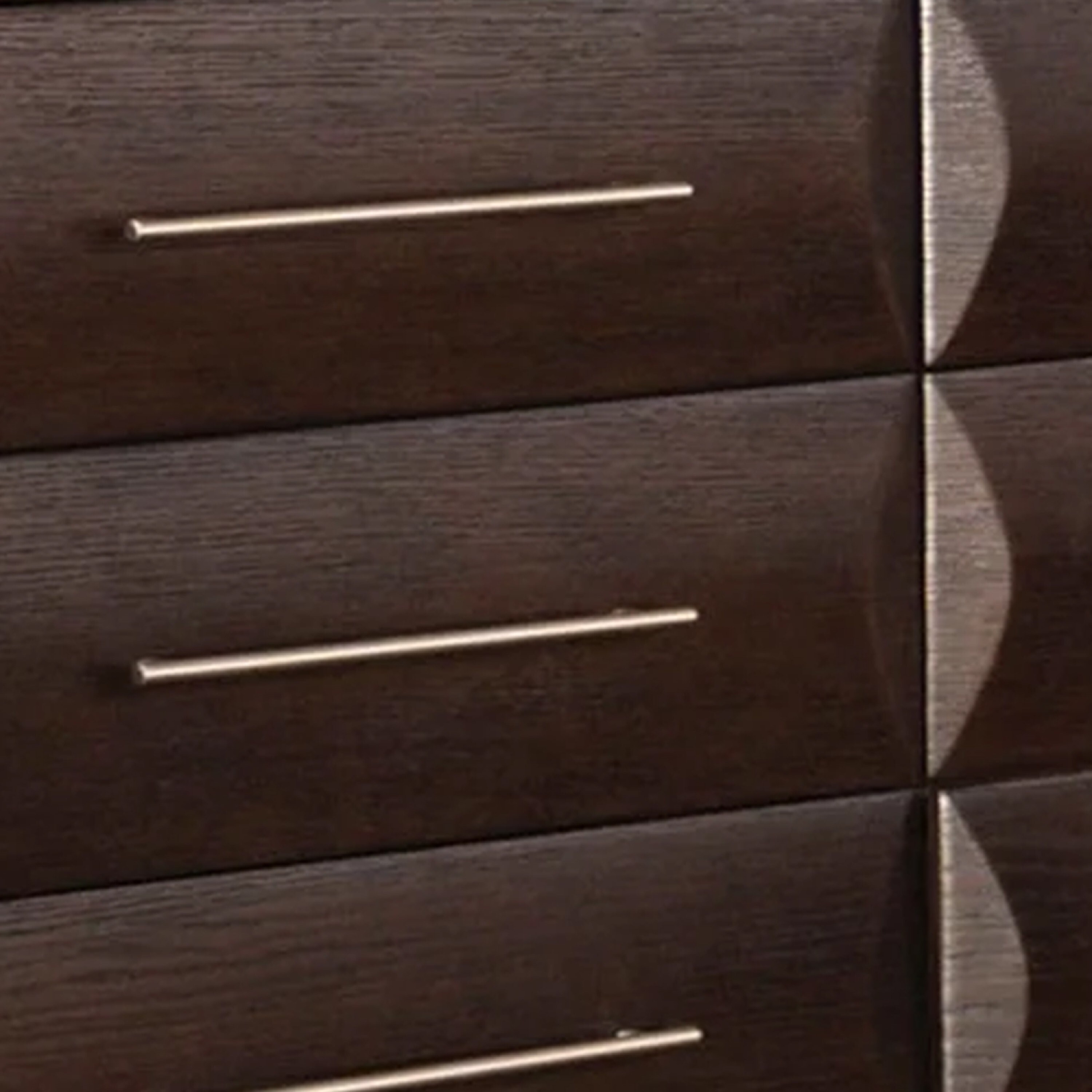 Nitz 6 Drawer Wide Dresser, Espresso Brown Solid Wood, Rose Gold Handles -  On Sale - Overstock - 43539986