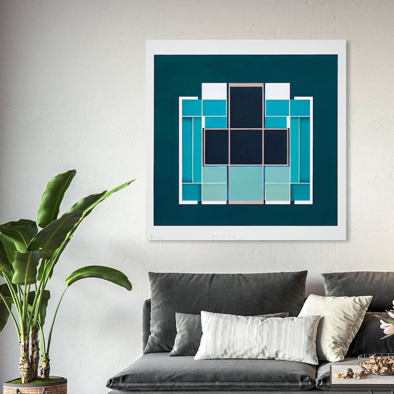 Wynwood Studio Abstract Gateway Teal Blue and Teal Modern & Contemporary Wall Art Canvas Print - 40 x 40