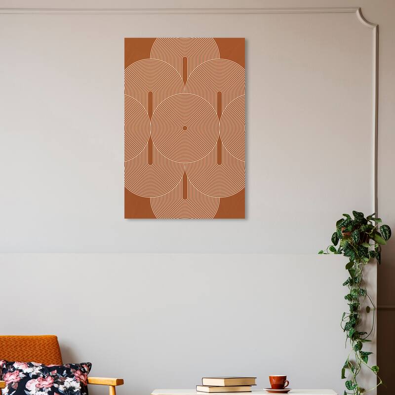 Wynwood Studio Canvas Abstract Revolving Brown and Modern & Contemporary Wall Art Canvas Print