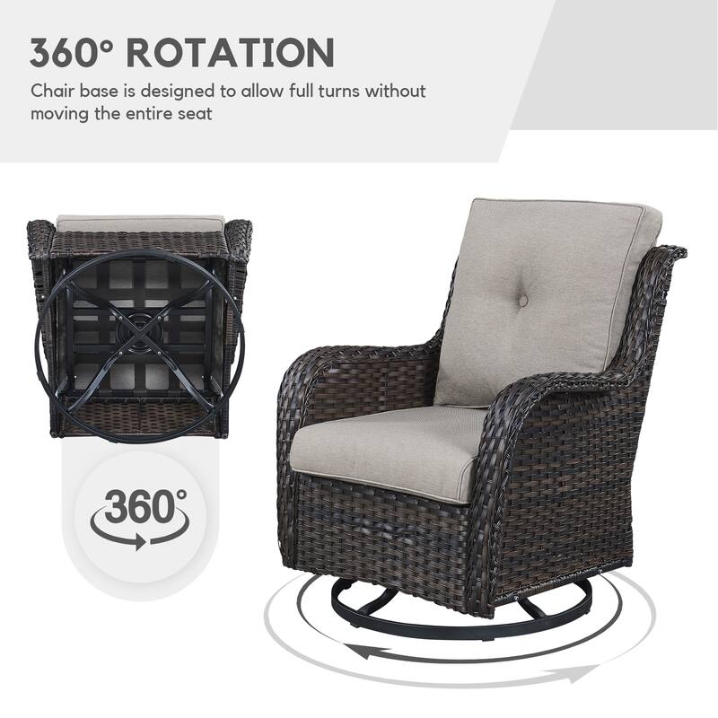 Gymojoy Outdoor Sofa with Swivel Chair Corner Sofa Table