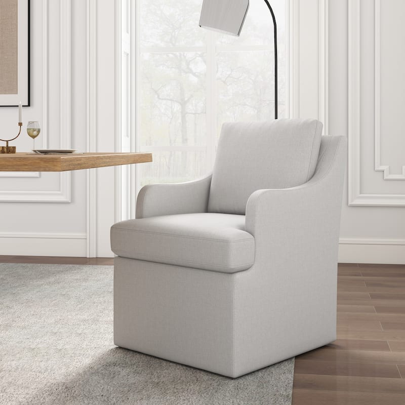 Upholstered Dining Chairs, Modern Kitchen Chairs Dinner Chairs with 4 Casters - Single - Grey