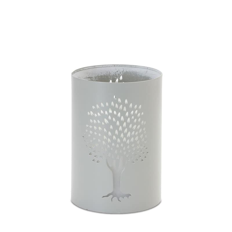 Punched Metal Tree Candle Holder (Set of 2)