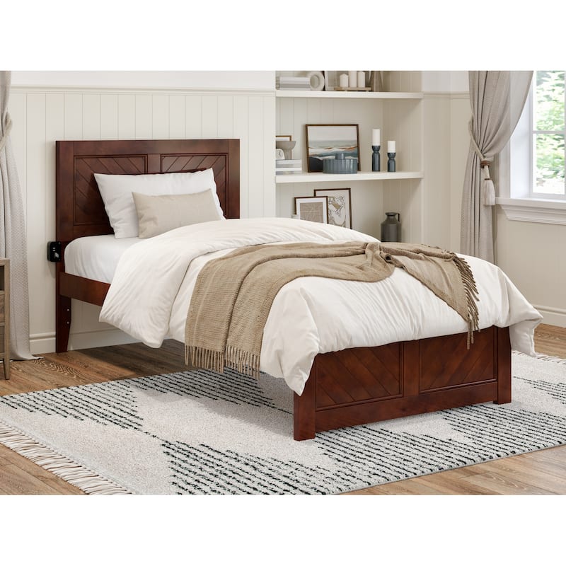 Canyon Platform Bed with Matching Headboard and Footboard - Walnut - Twin XL