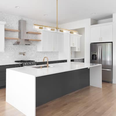 Latitude 40.25 in. 4-Light Brushed Gold Modern Island Pendant Light