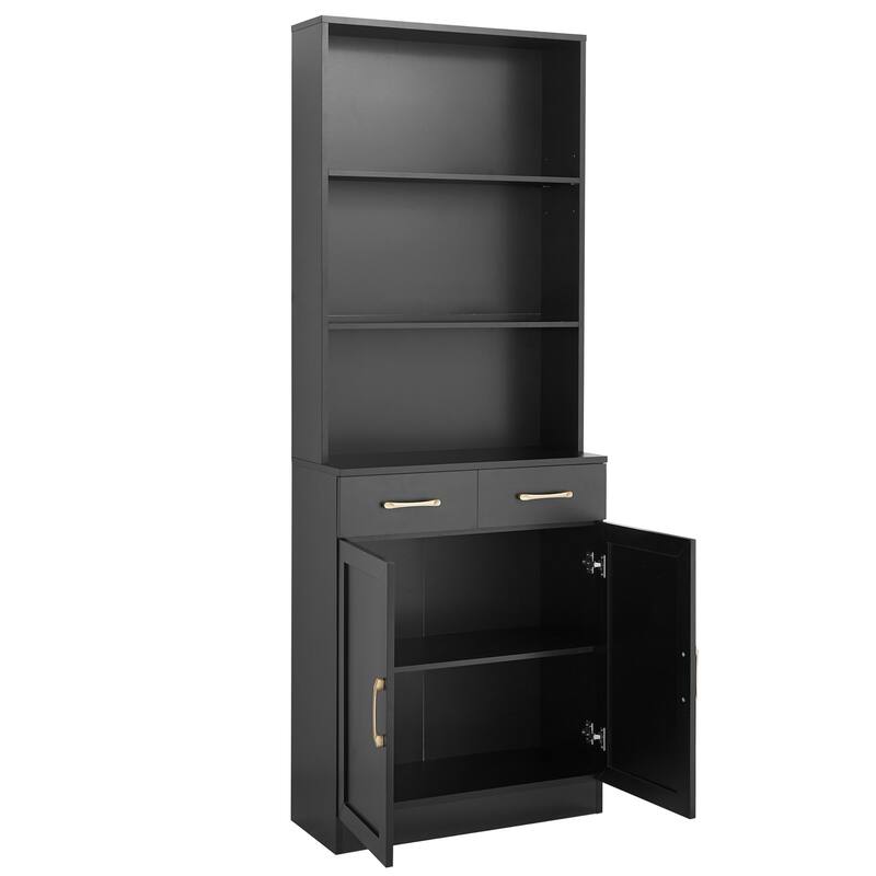 Bathroom storage cabinet with two doors and drawer adjustable dividers