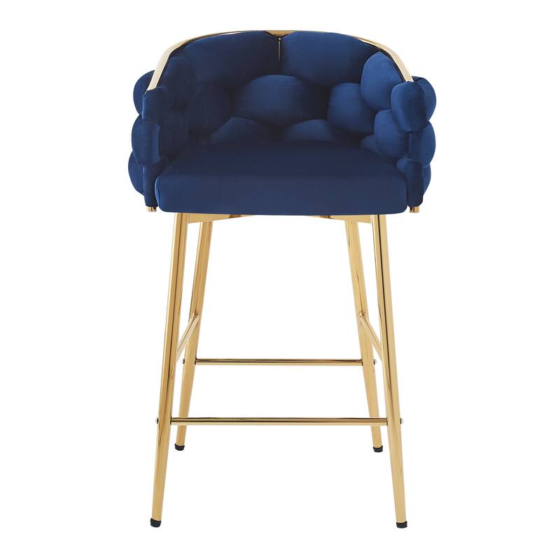 Christopher Knight Home - Harper Modern Velvet 28-Inch Counter Stools with Gold Brass Frame (Set of 2)