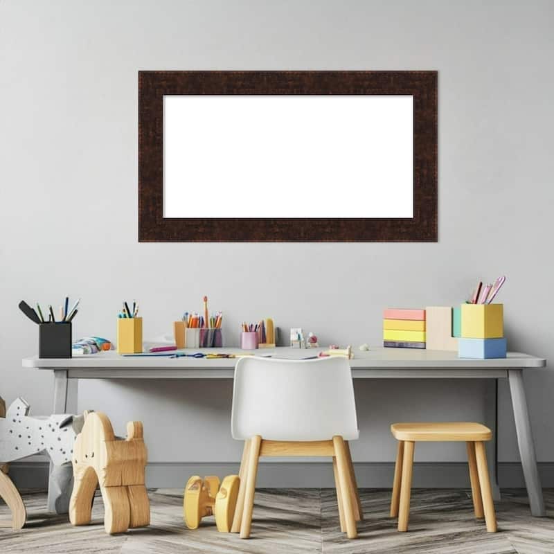 Amanti Art William Mottled Bronze Narrow Framed Dry Erase Magnetic Board