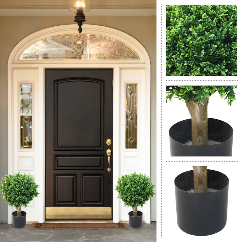 Romano Set of 2 Hedyotis Fake Trees, Green - Set of 2