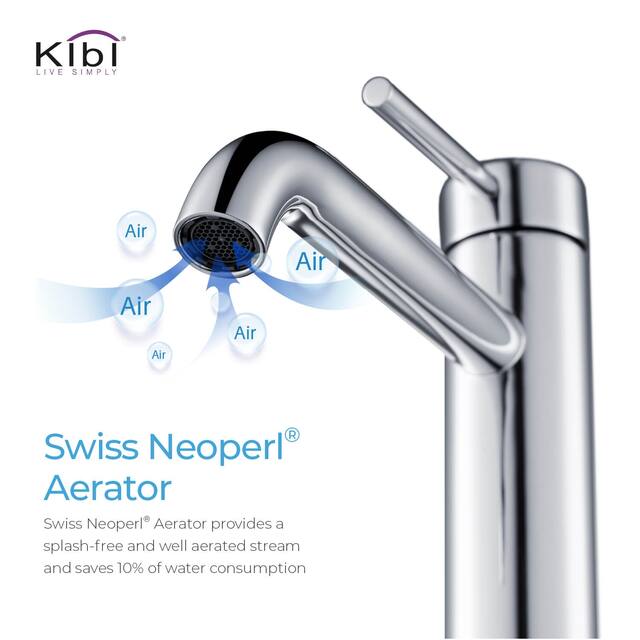 Luxury Solid Brass Single Hole Bathroom Vessel Sink Faucet