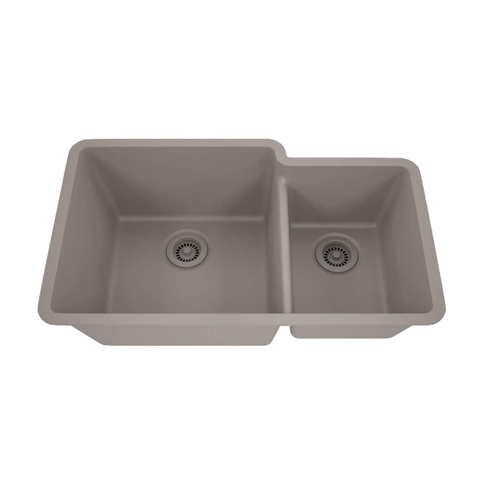 32 Inch Lexicon Platinum Quartz Composite Drop-in Undermount Galaxy Concrete - 19" W x 32" L x 9.75" H