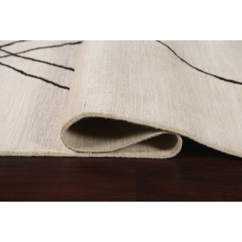 Vegetable Dye Moroccan Contemporary Area Rug Hand-knotted Wool Carpet - 6'5" x 9'9"