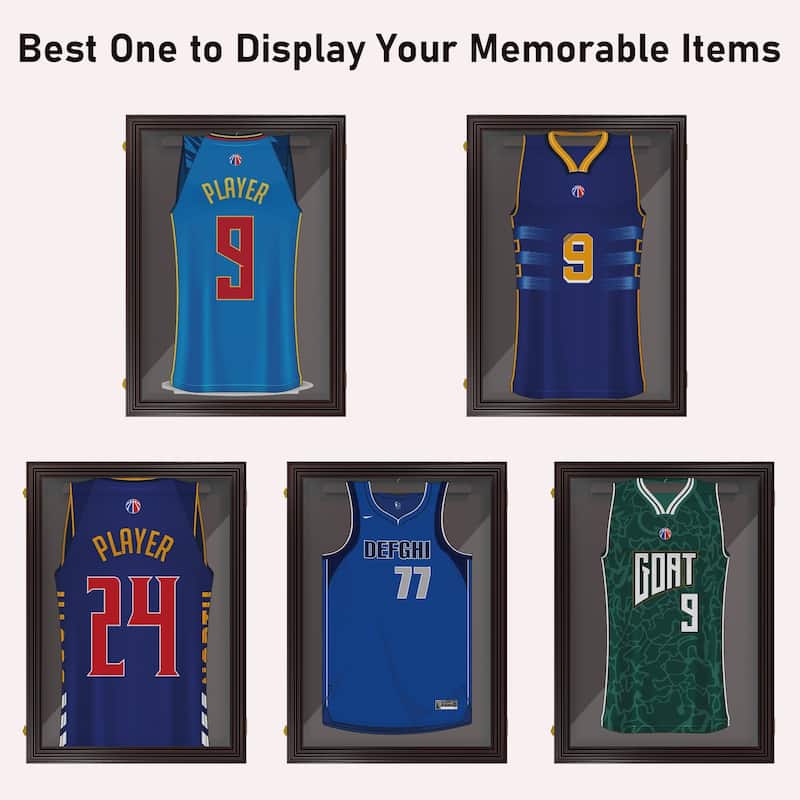 UV-Resistant Sports Jersey Frame Display Case Brow