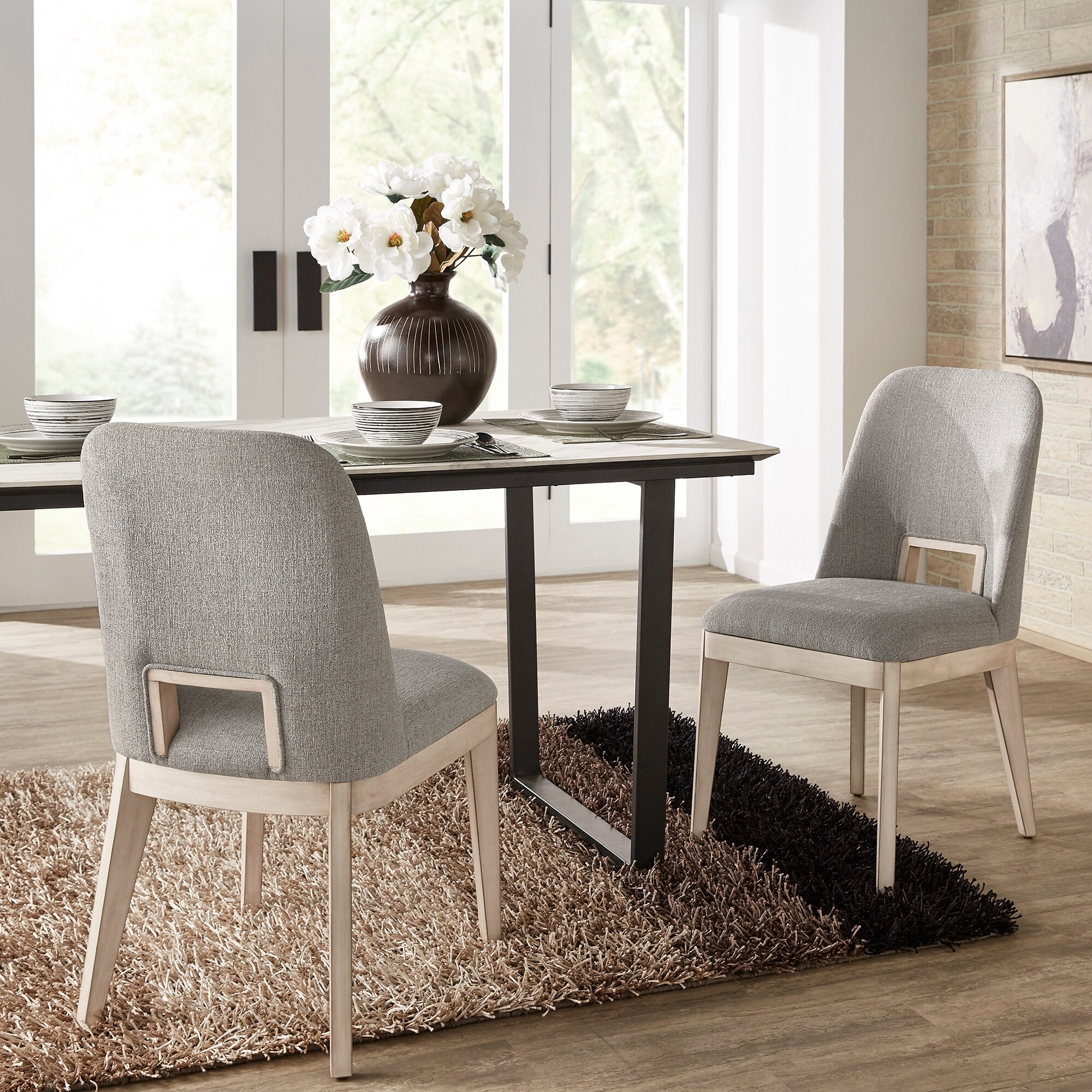 Hawthorne Light Grey Heathered Dining Chair Set Of 2 By Inspire Q Modern On Sale Overstock 30996941