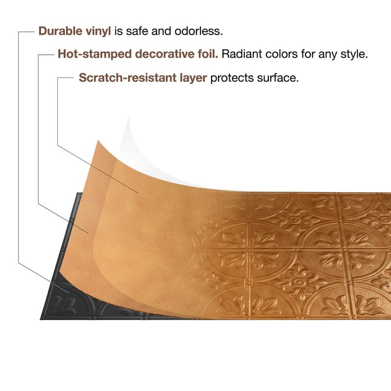 FASÄDE Traditional Style 4 Decorative Vinyl 2ft x 4ft Glue Up Ceiling Panel in Crosshatch Silver (5 Pack)