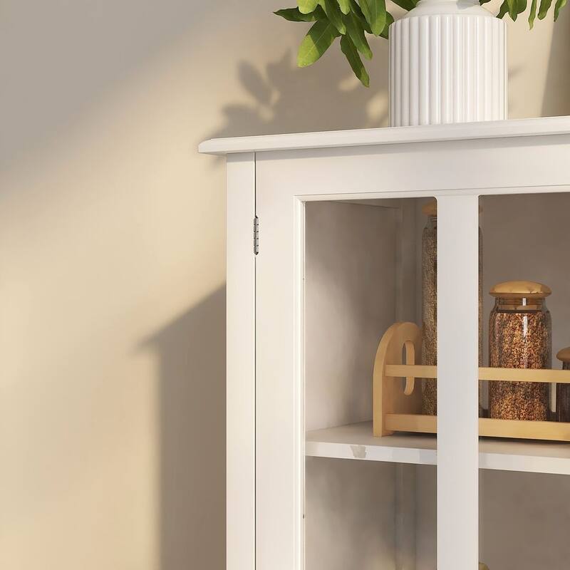 Versatile Storage Cabinet Glass Doors Buffet/Sideboard