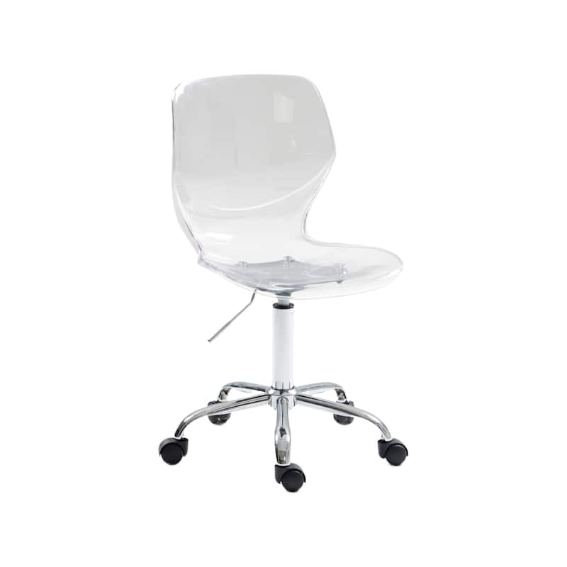 HOMEFUN Acrylic Swivel adjustable height Armless Home office Chair