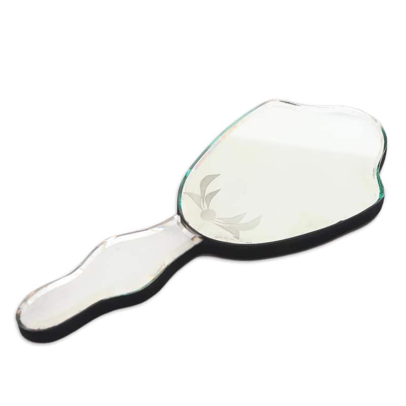 Novica Handmade Lucid Lotus Hand Mirror Wall Accent