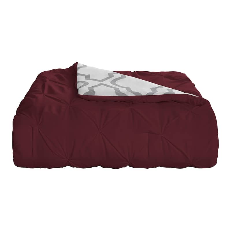 Geo Burgundy Reversible 3 piece comforter set