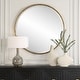 preview thumbnail 2 of 4, Uttermost Sutton Aged Gold Round Mirror - 47.25'' H X 47.25'' W X 1.5'' D