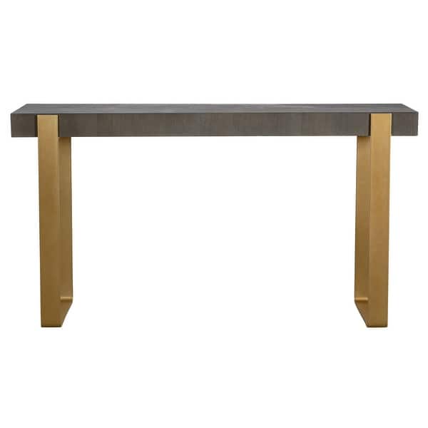 slide 2 of 6, Rectangular Console Table with Strap Legs - 60" - Gray and Gold
