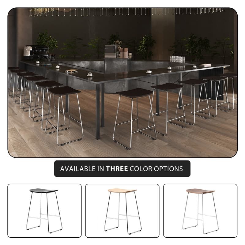 Melrose Modern Wood Saddle Seat Counter Stool by LeisureMod