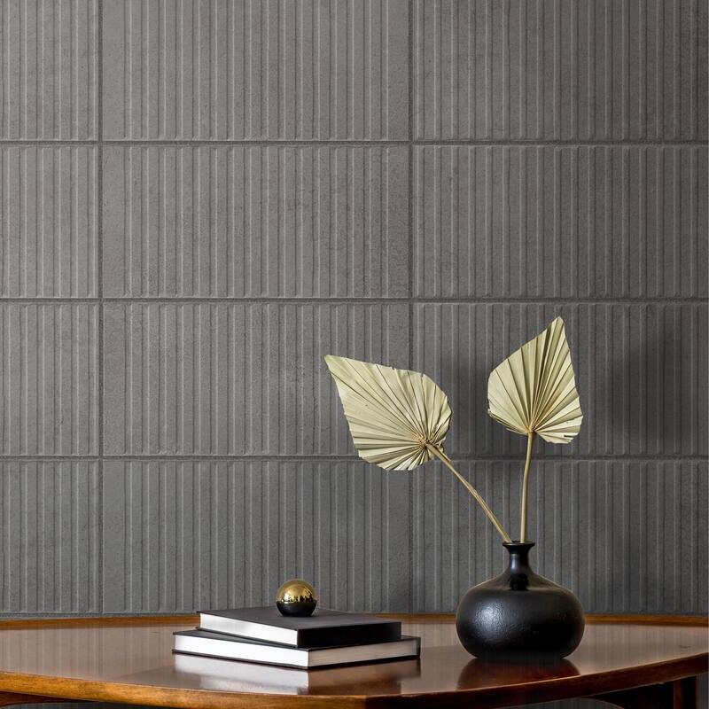 Merola Tile Kings Loft Black 7-7/8" x 15-3/4" Ceramic Wall Tile