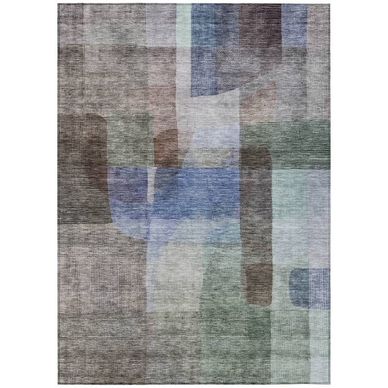 HomeRoots Abstract Transitional Rectangle Outdoor Rug