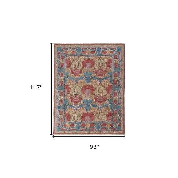 Rectangle Oriental Rustic Style Area Rug - 117' X '93' X '0.28 - Bed ...